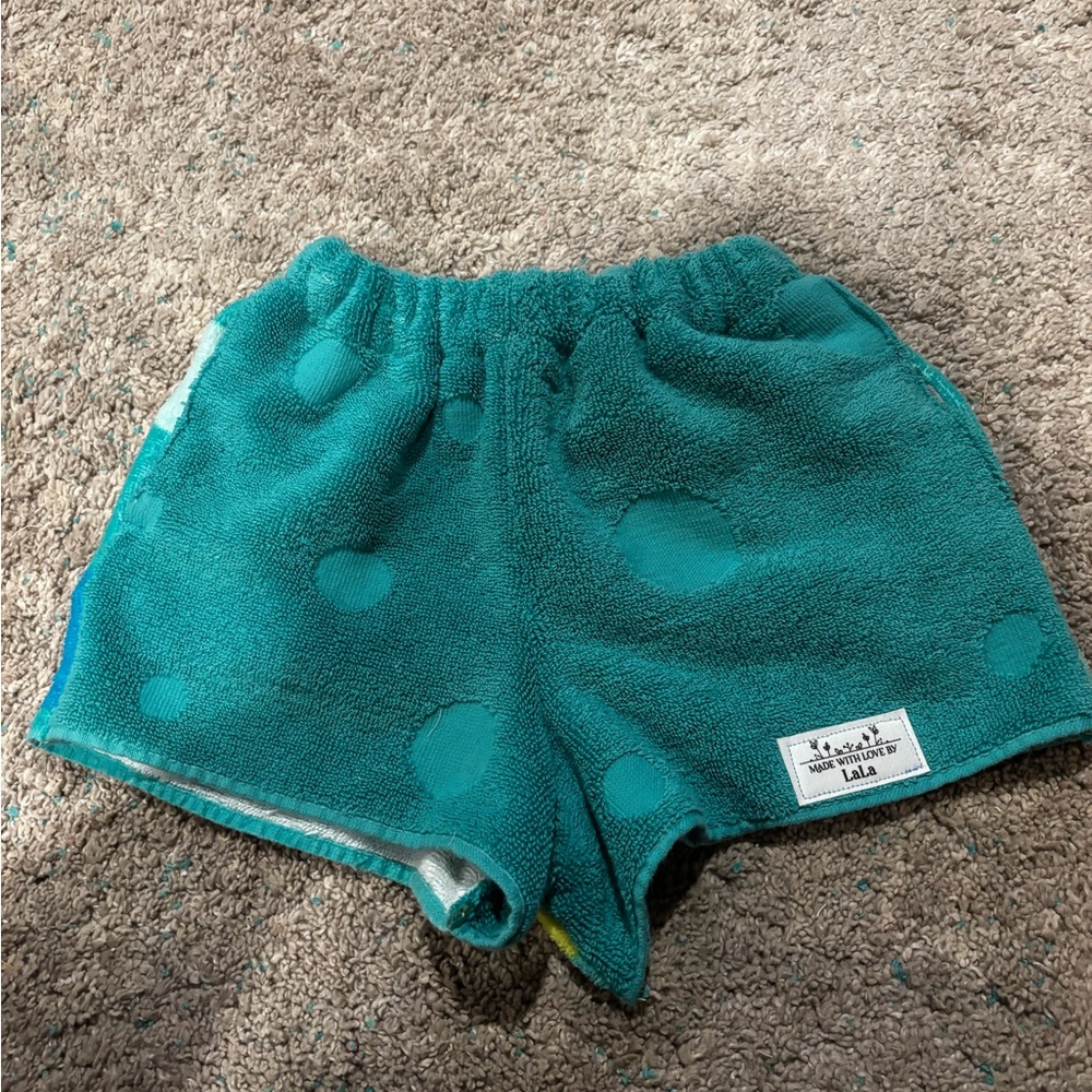 Teal Polka Dot Kids Shorts